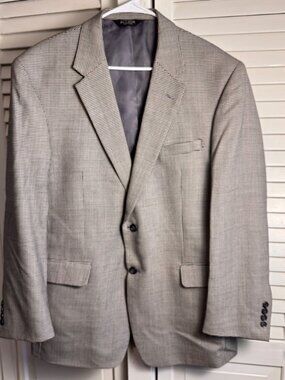 Jos A Bank Classic Collection Mens 44R Blazer Gray Houndstooth Two-Button Wool